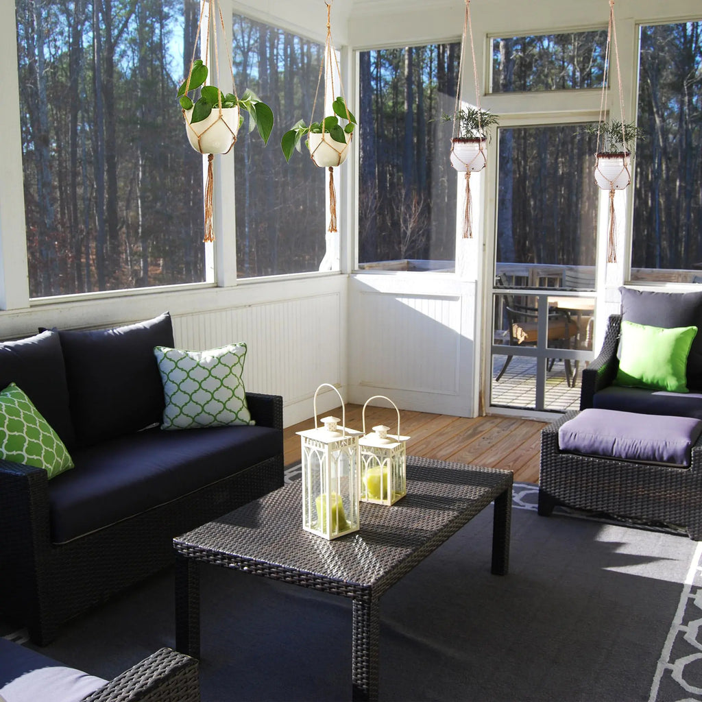 Eco Chic Macrame Plant Holders 4-Piece Set