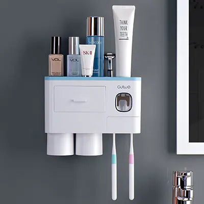 Magnetic Toothbrush Holder Set with Automatic Toothpaste Dispenser