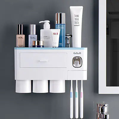 Magnetic Toothbrush Holder Set with Automatic Toothpaste Dispenser