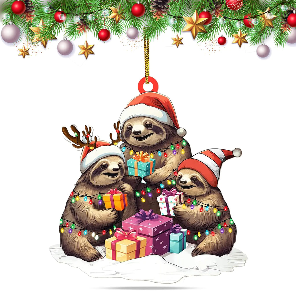 2024 Sloth Acrylic Ornament Duo