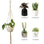Eco Chic Macrame Plant Holders 4-Piece Set